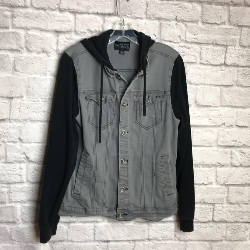 RUDE Hoodie Button Front Sz M Womens